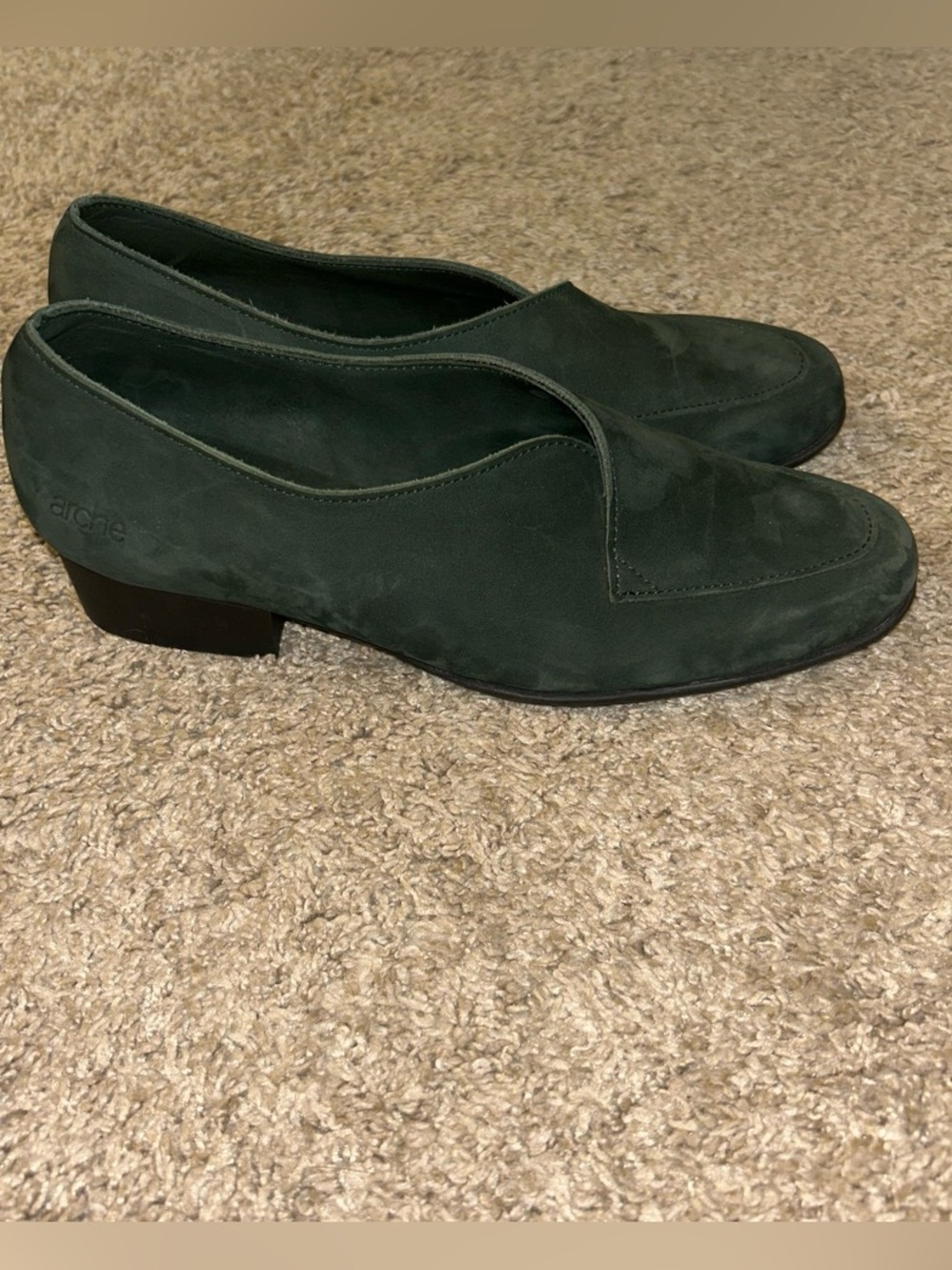 Arche women’s Forest Green Suede Slip-On Loafers